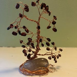 Garnet tree of life with Smokey Quartz base